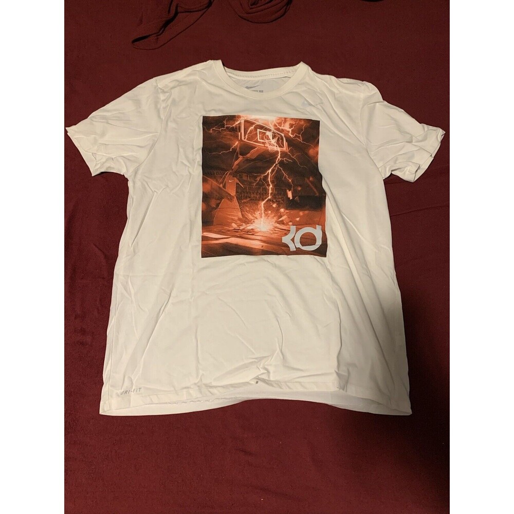 Nike Dri-Fit Kevin Durant KD35 Lightning Storm T-Shirt Mens XL White Basketball